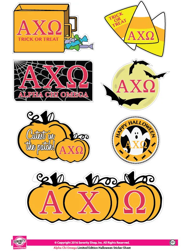 Alpha Chi Omega Halloween Stickers