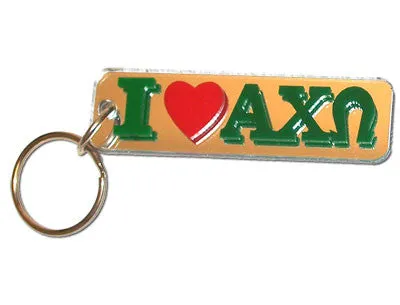 Alpha Chi Omega I Love Keychain - Craftique cqMHK