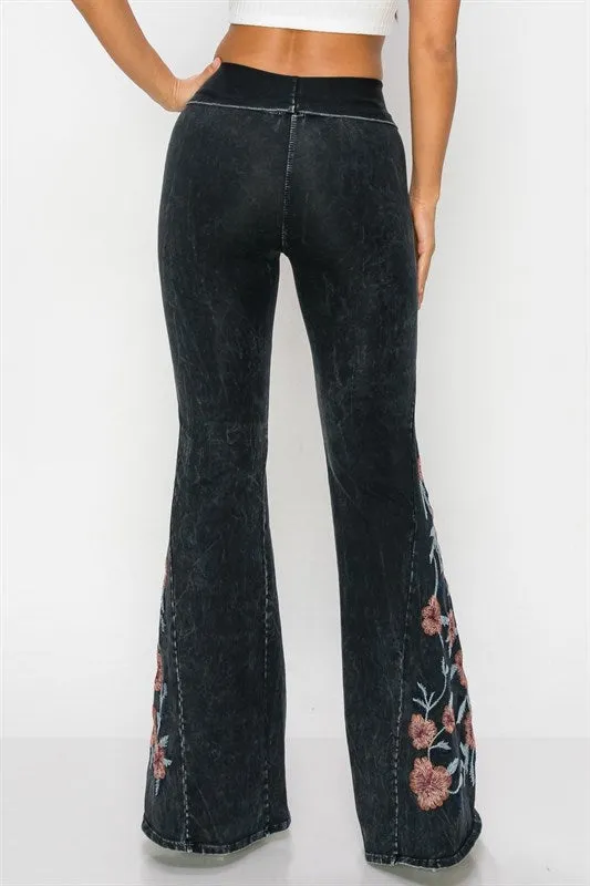 Amazing Bell Bottoms with Floral Embroidery