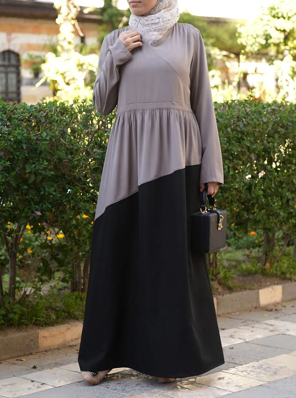 Angled Dual Color Abaya