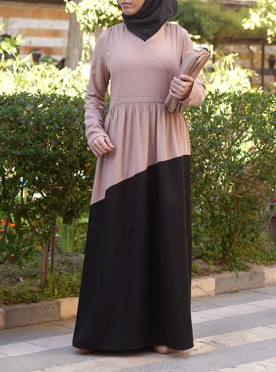 Angled Dual Color Abaya