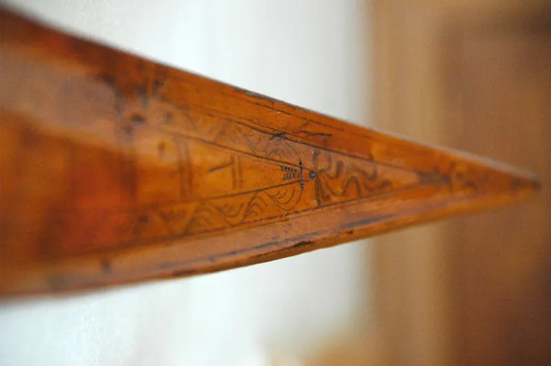 Antique Swedish Hand Carved Skis