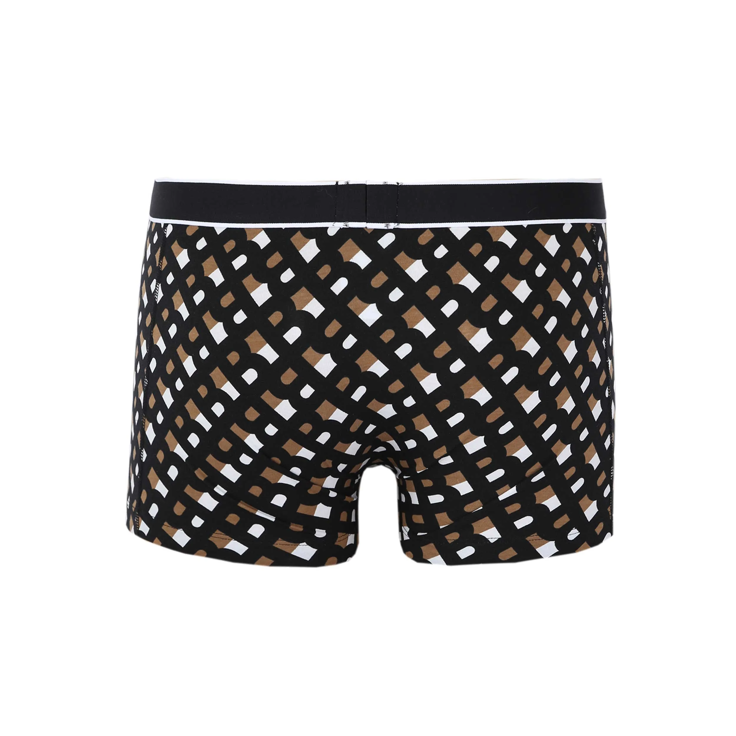 BOSS Trunk 24 Print Underwear in Black & Beige Mono