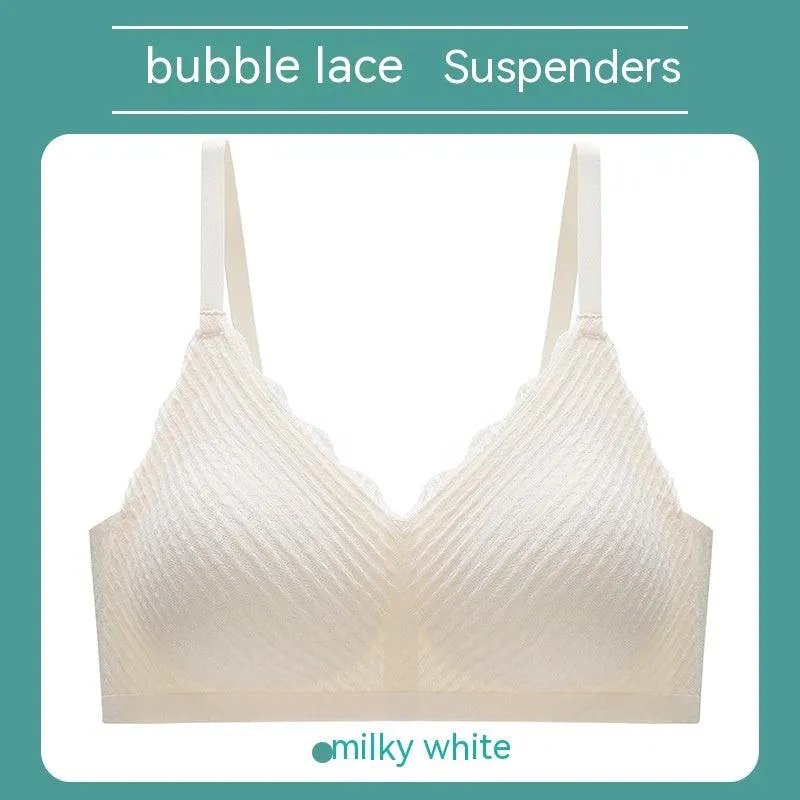 Bubble Lace Strap Latex One-piece Seamless Underwear For Women