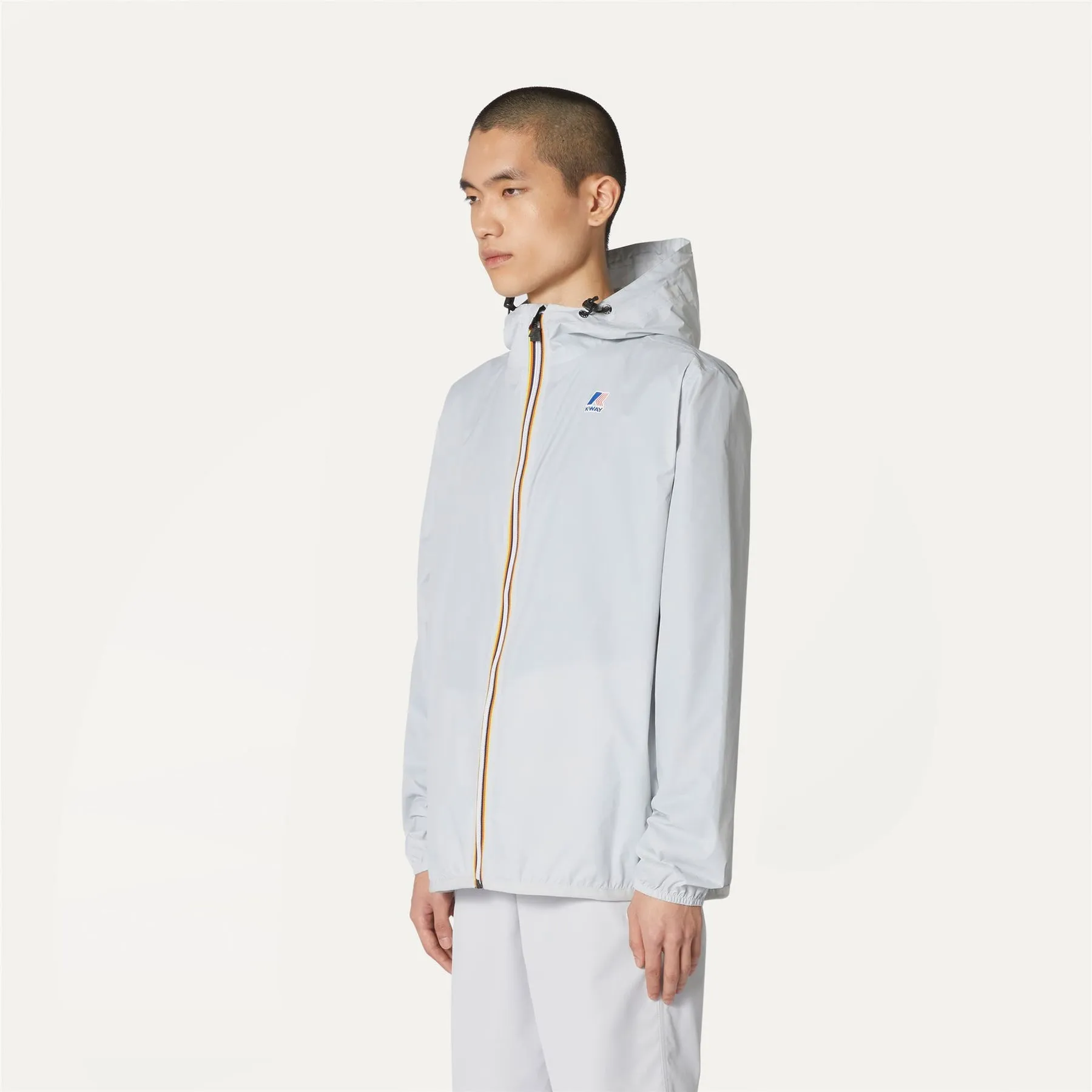 Claude - Unisex Packable Full Zip Waterproof  Rain Jacket in Light Grey