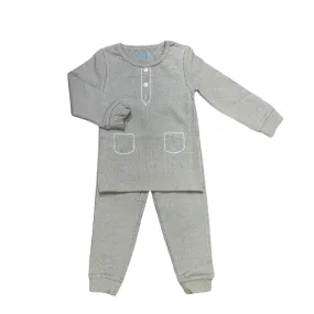 Dark Grey Stitch Trim Toddler Pajama Set