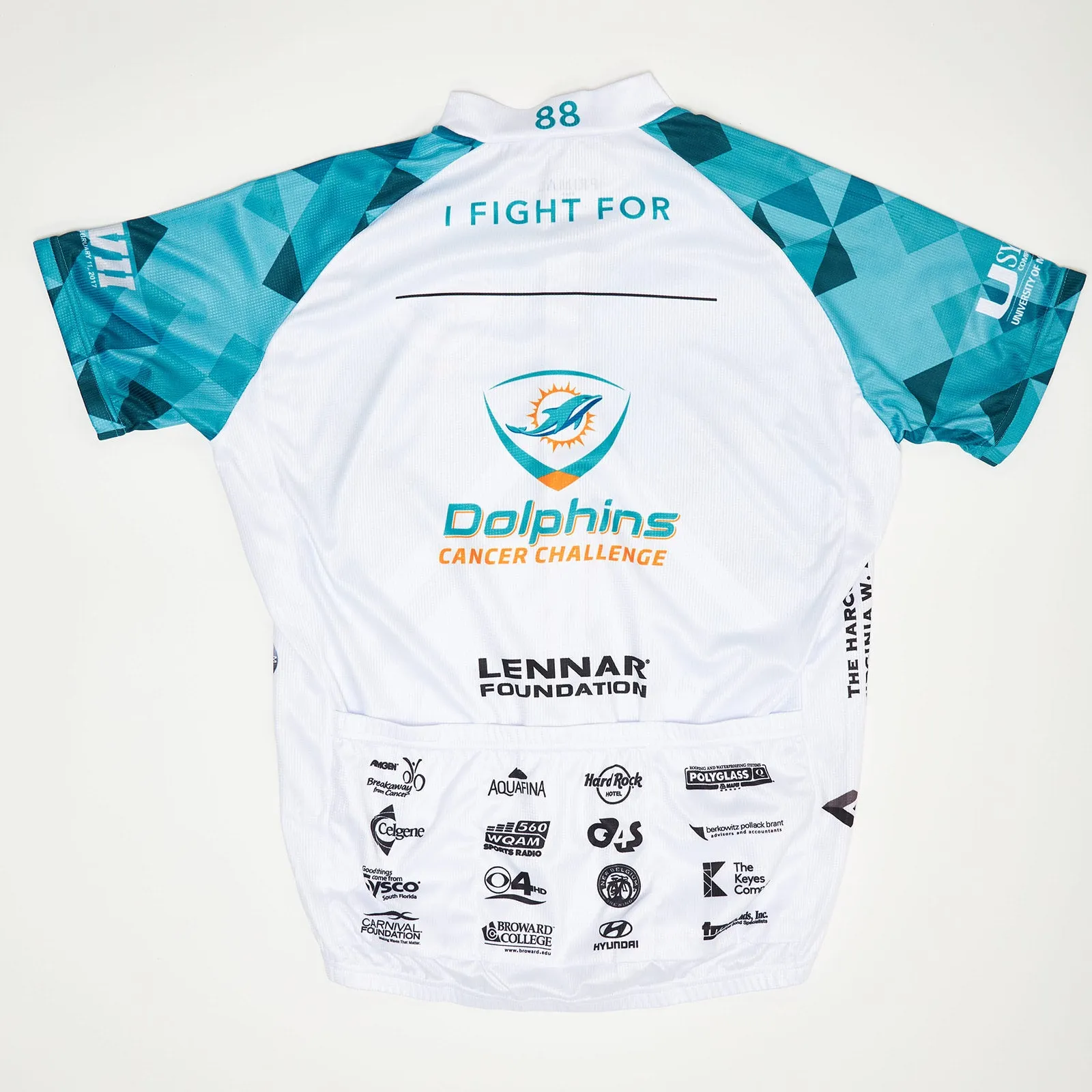 DCC VII 2017 Dolphins Cancer Challenge Cycling Jersey