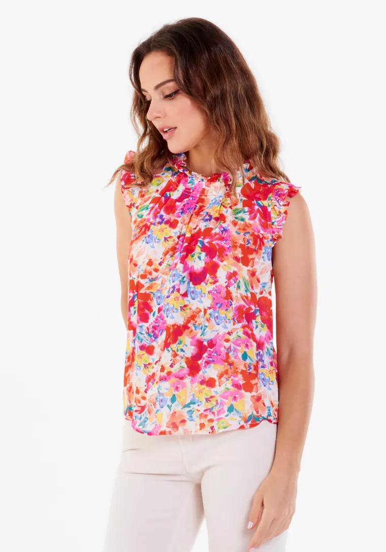 DJ Bright Floral Slvls Blouse