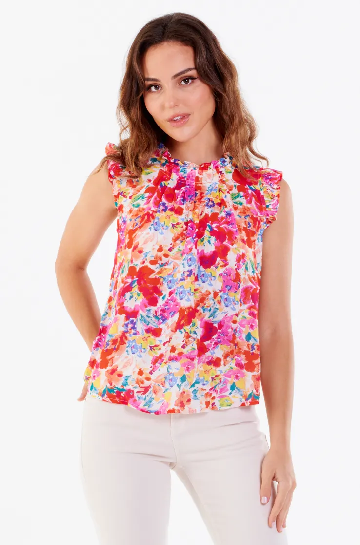 DJ Bright Floral Slvls Blouse