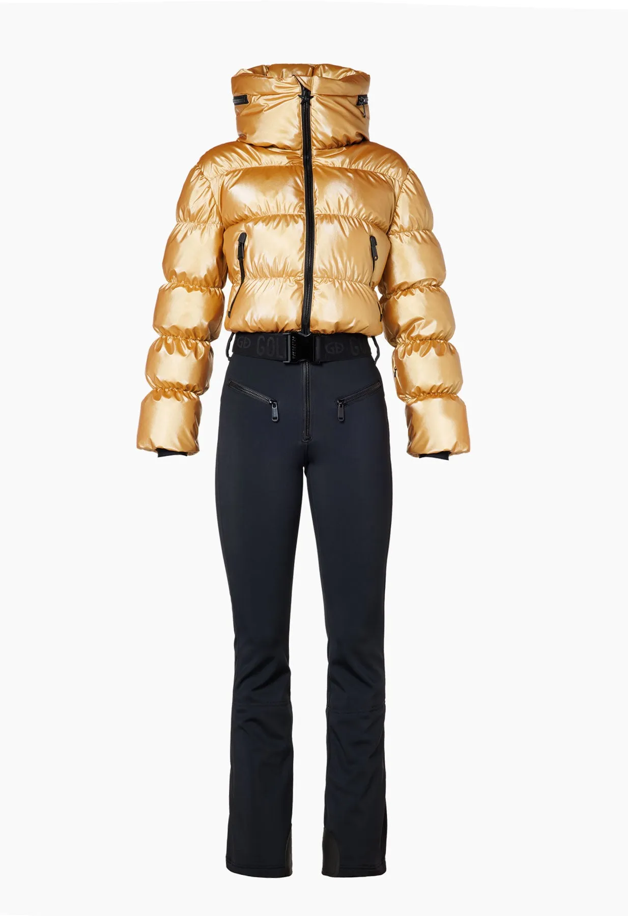 Goldbergh Snowball One Piece Ski Suit in Gold and Black