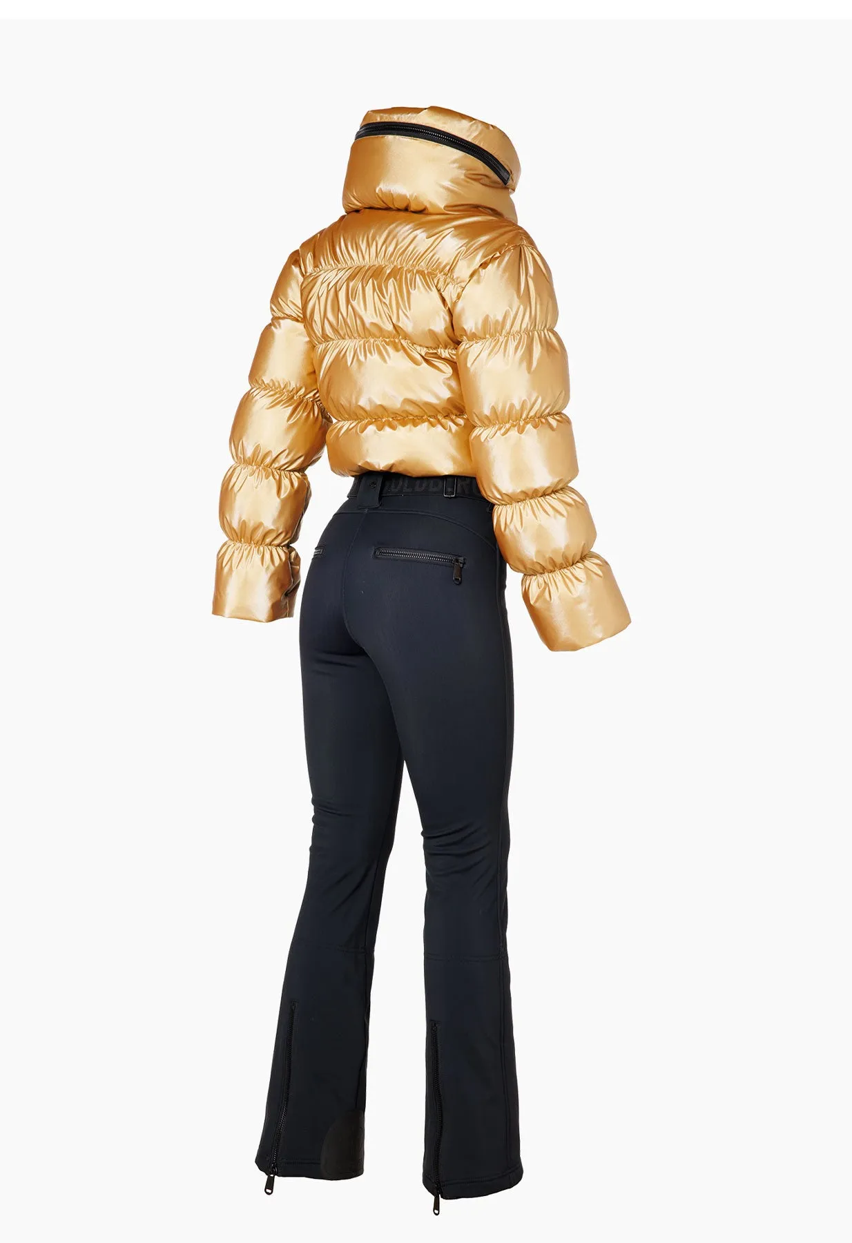 Goldbergh Snowball One Piece Ski Suit in Gold and Black