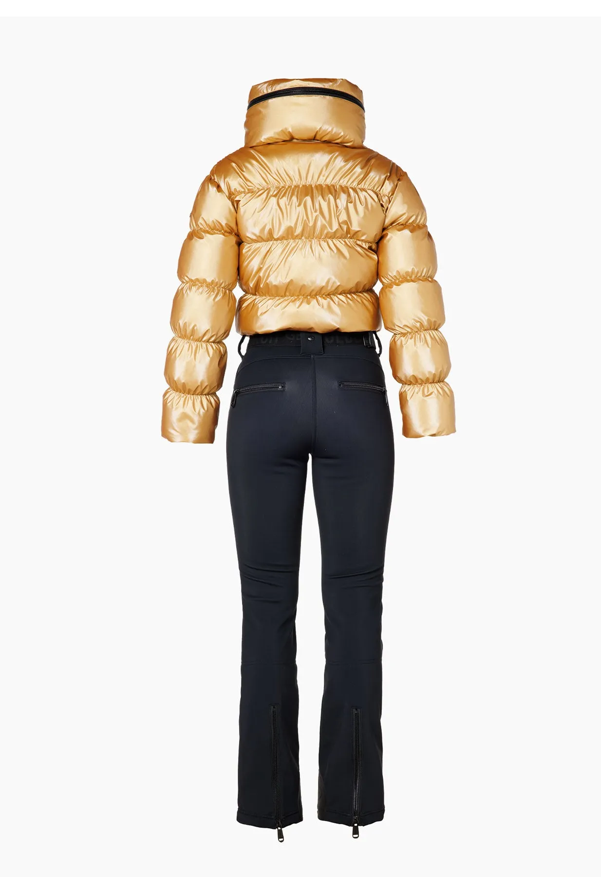 Goldbergh Snowball One Piece Ski Suit in Gold and Black