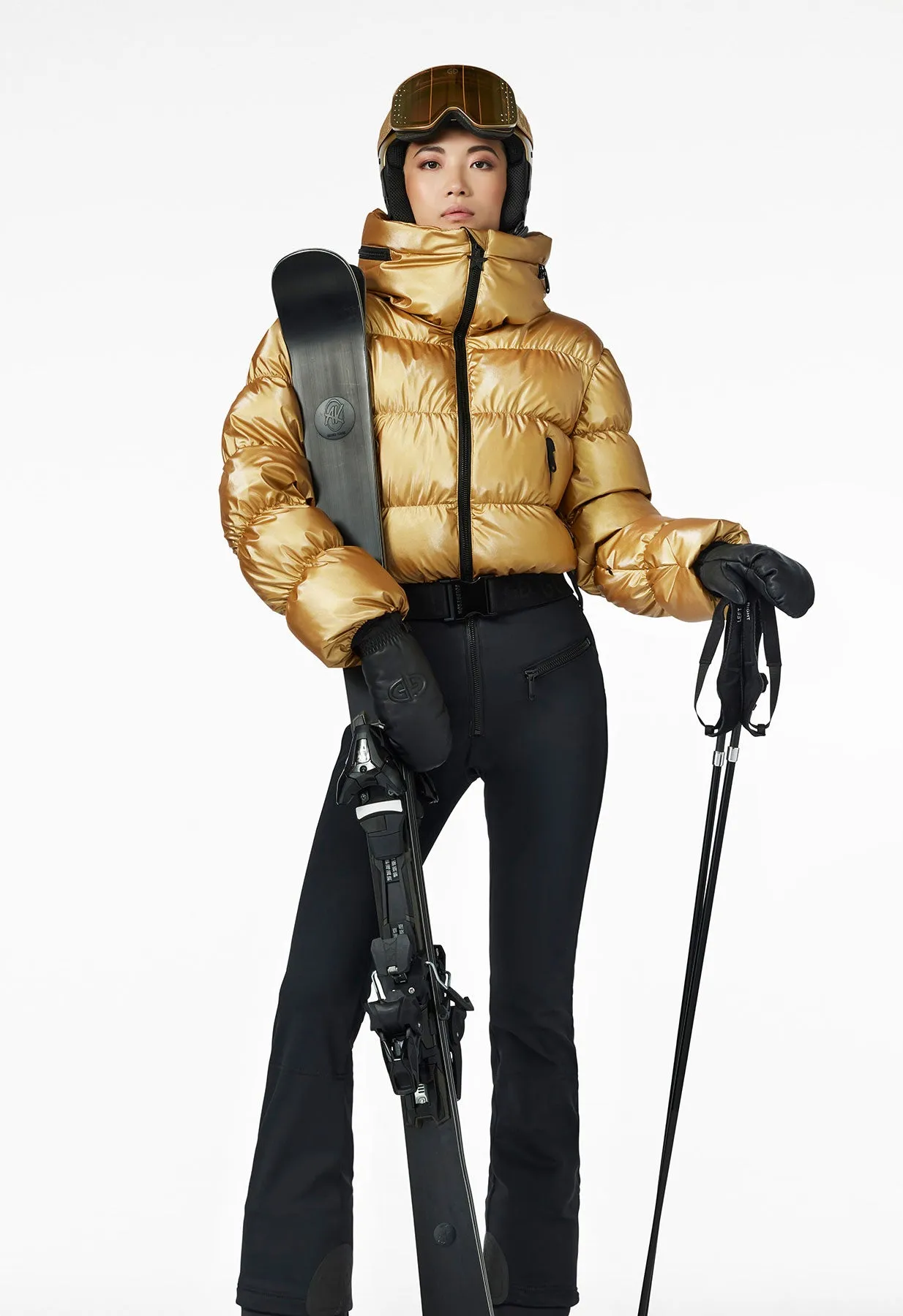 Goldbergh Snowball One Piece Ski Suit in Gold and Black