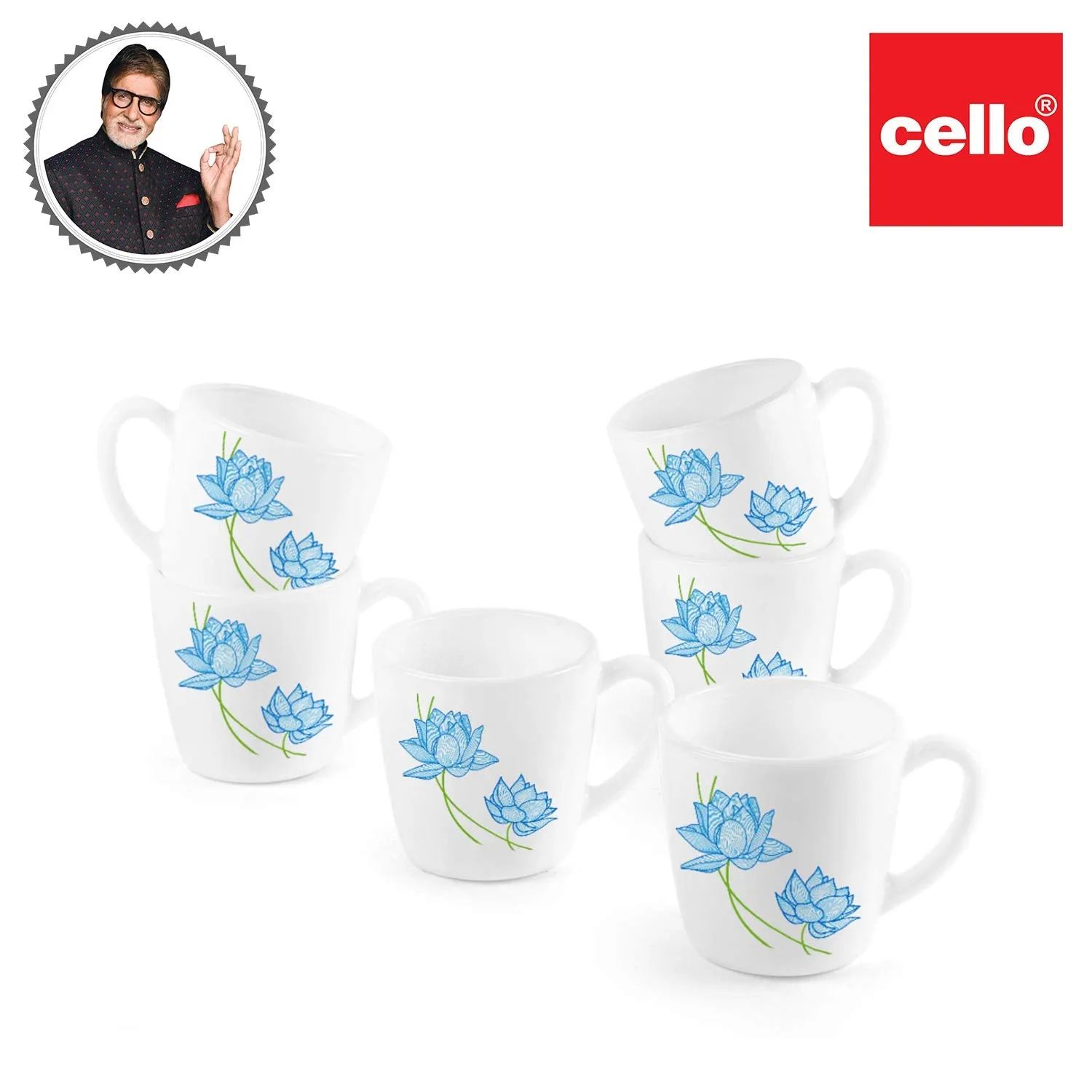 Imperial Neelkamal Ricca Mugs, 6 Pieces