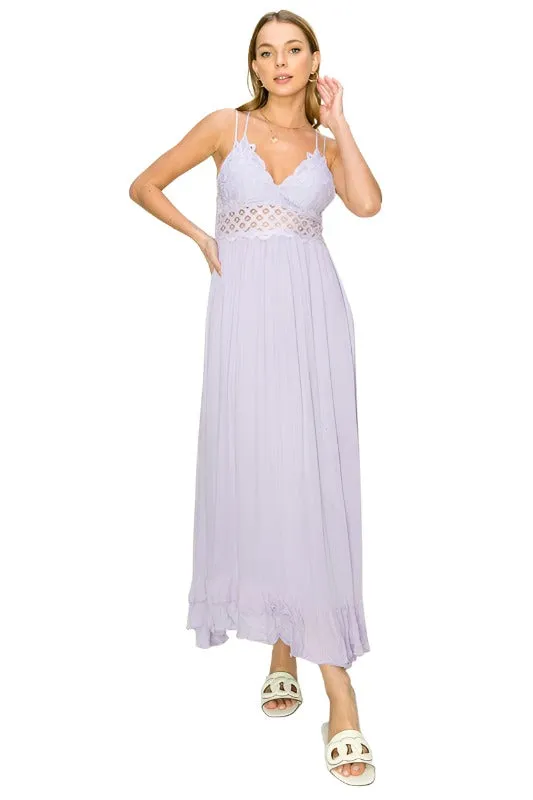 In Love Bustier Lace Maxi Dress