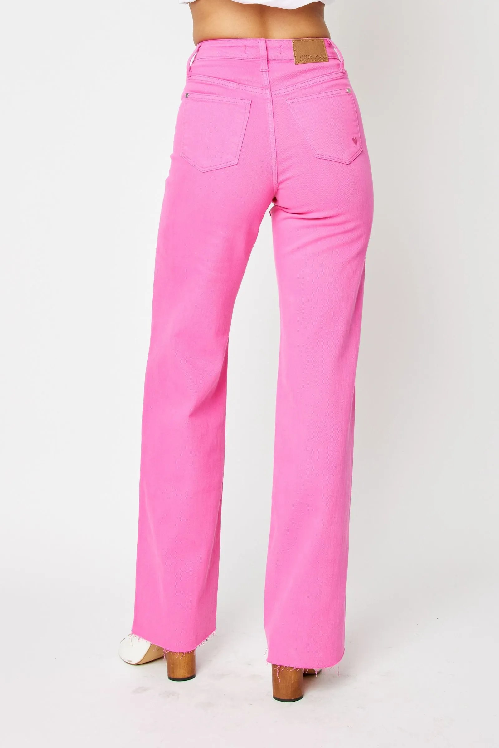 Judy Blue High Waist Garment Dyed Hot Pink 90’s Straight Denim 88816