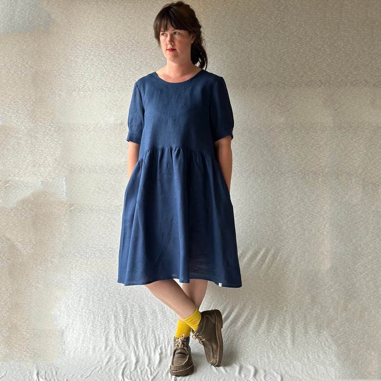 Kirsten Dress in 100% Linen - Midnight Indigo (Women)