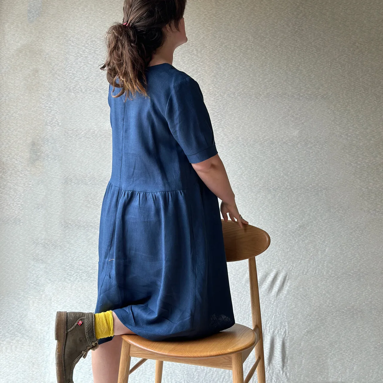 Kirsten Dress in 100% Linen - Midnight Indigo (Women)