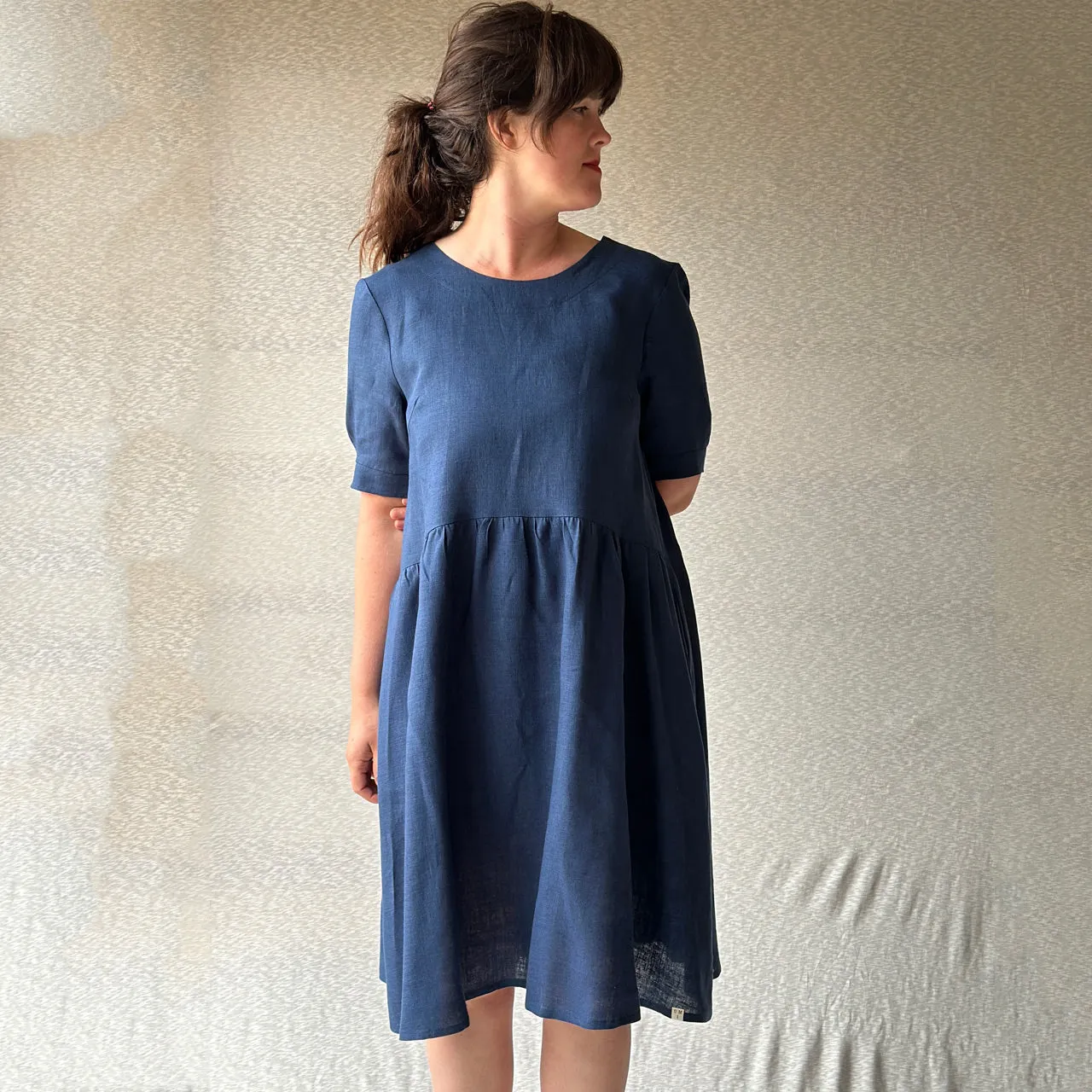 Kirsten Dress in 100% Linen - Midnight Indigo (Women)