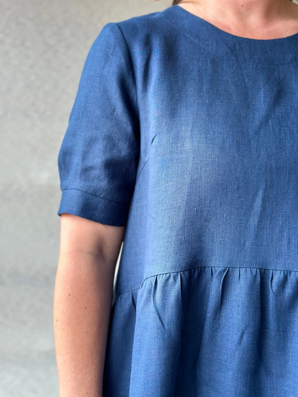 Kirsten Dress in 100% Linen - Midnight Indigo (Women)