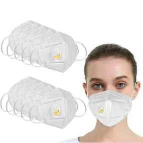 KN95 White Disposable Face Masks with Flow Exhalation Valve