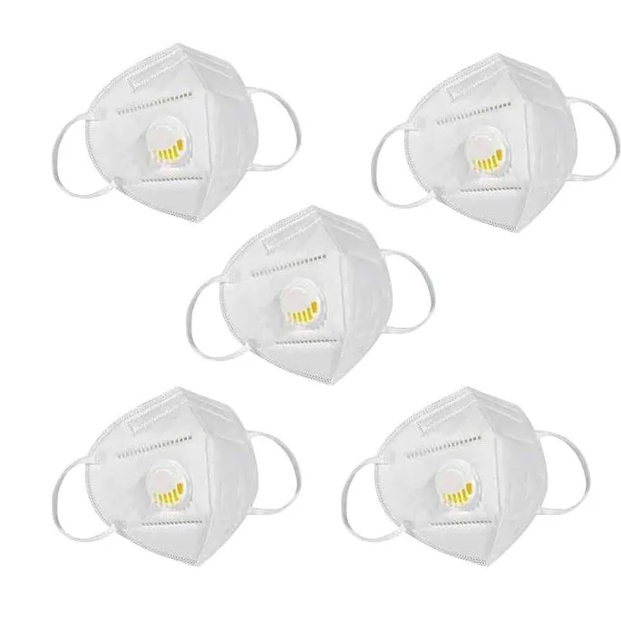 KN95 White Disposable Face Masks with Flow Exhalation Valve