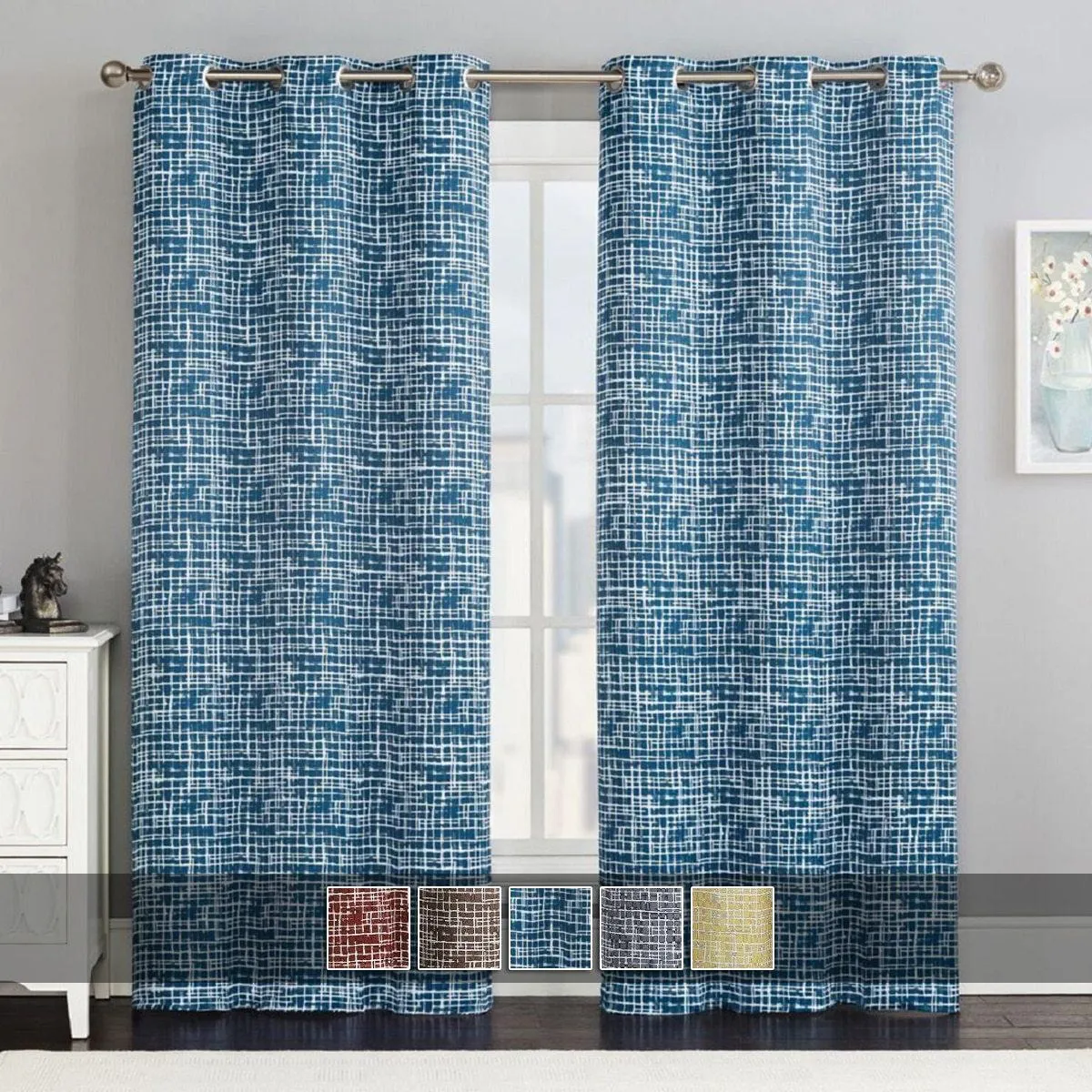 Lenox Thermal Room-Darkening Grommet Top Curtain Panels (Set of 2)