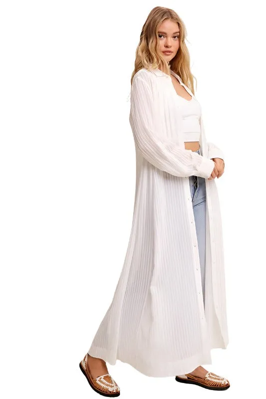 Long Button Down Shirt Maxi Dress