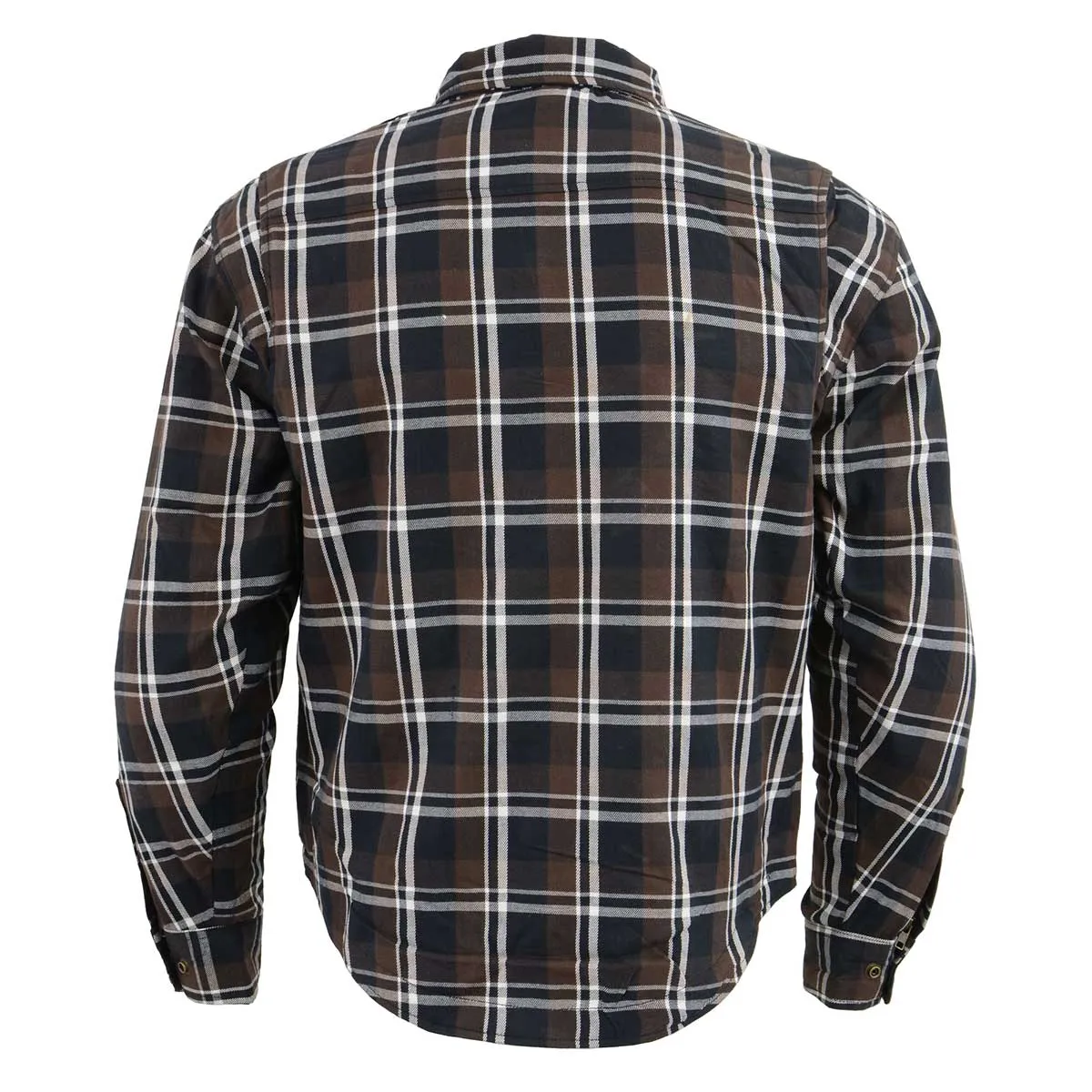 Milwaukee Leather MPM1643 Men's Plaid Flannel Biker Shirt with CE Approved Armor - Reinforced w/ Aramid Fiber