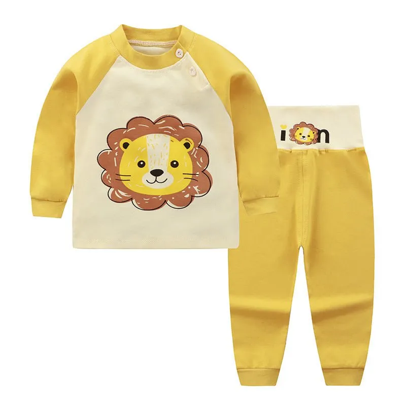 New boys and girls autumn suit children cotton autumn clothes autumn trousers underwear set home service baby clothing