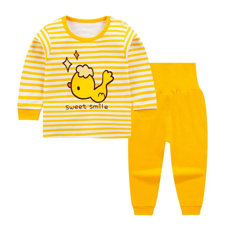 New boys and girls autumn suit children cotton autumn clothes autumn trousers underwear set home service baby clothing