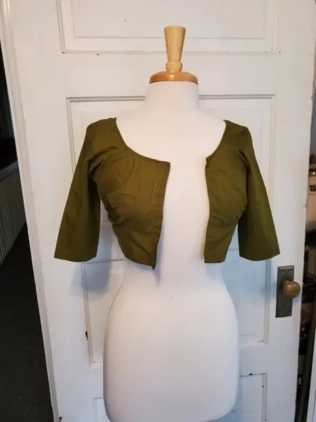 Olive Green Choli/Midriff Top