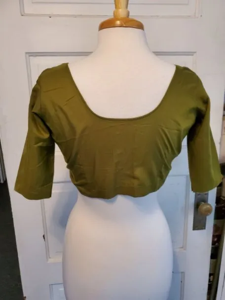 Olive Green Choli/Midriff Top