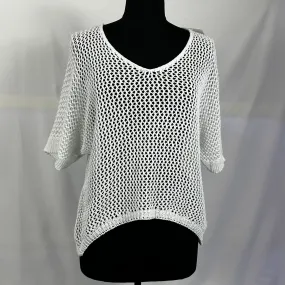 Pure Italian Cotton Crocheted Short Sleeve Top