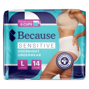 Starter Pack of Because Sensitive Overnight Underwear for Women