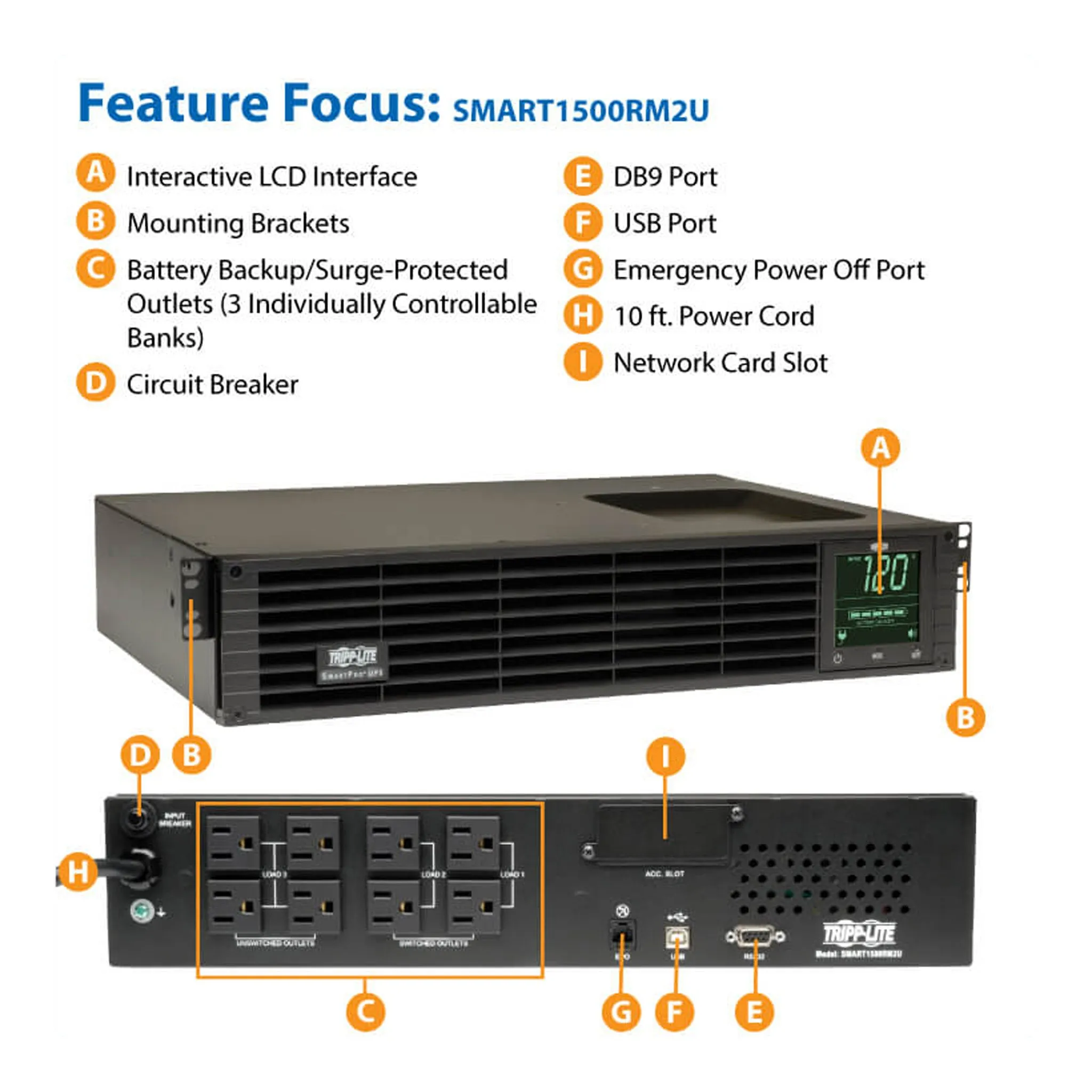 Tripp Lite SMART1500RM2U 1500VA UPS Smart Rackmount