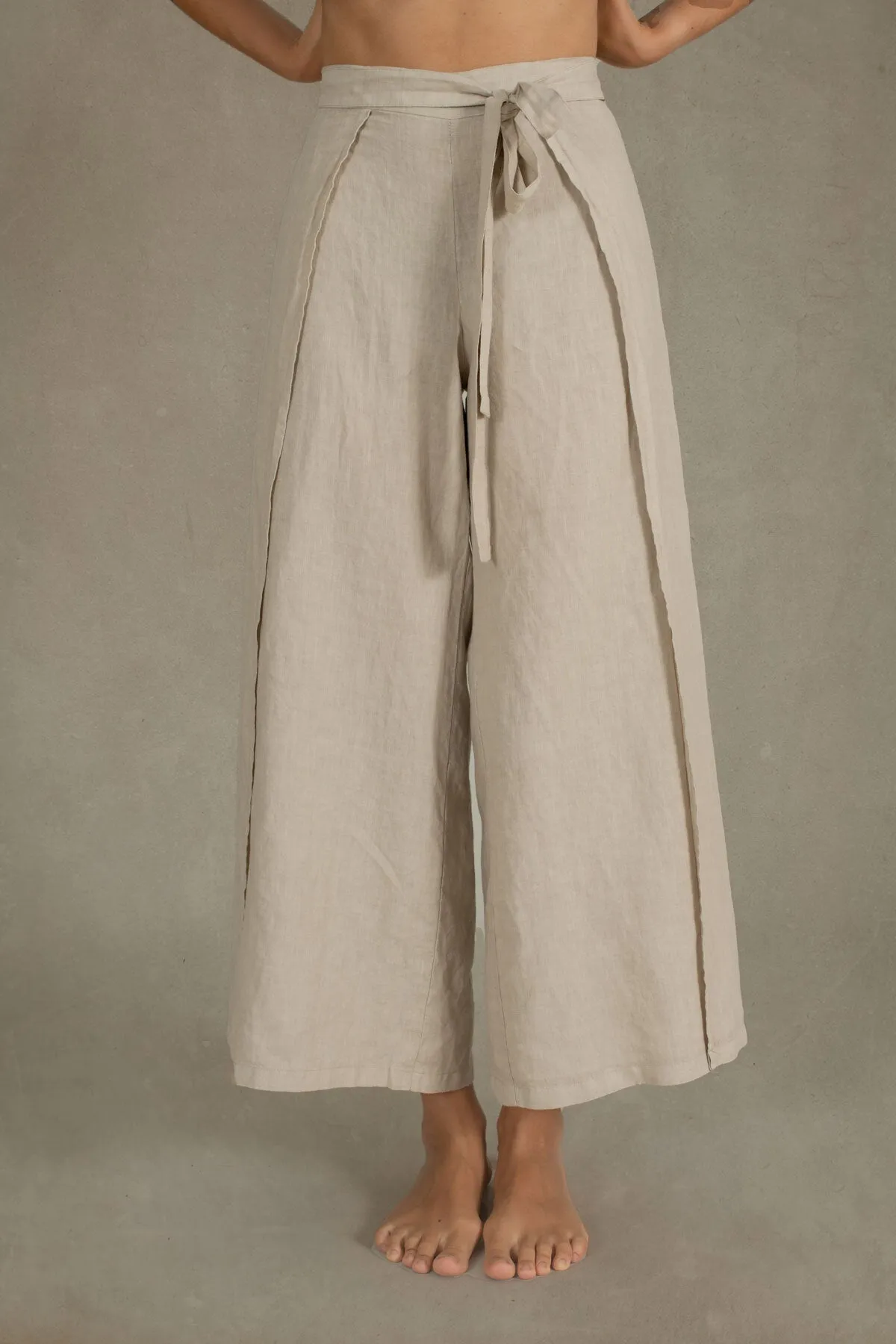 Zakai Linen Wrap Pant Oatmeal