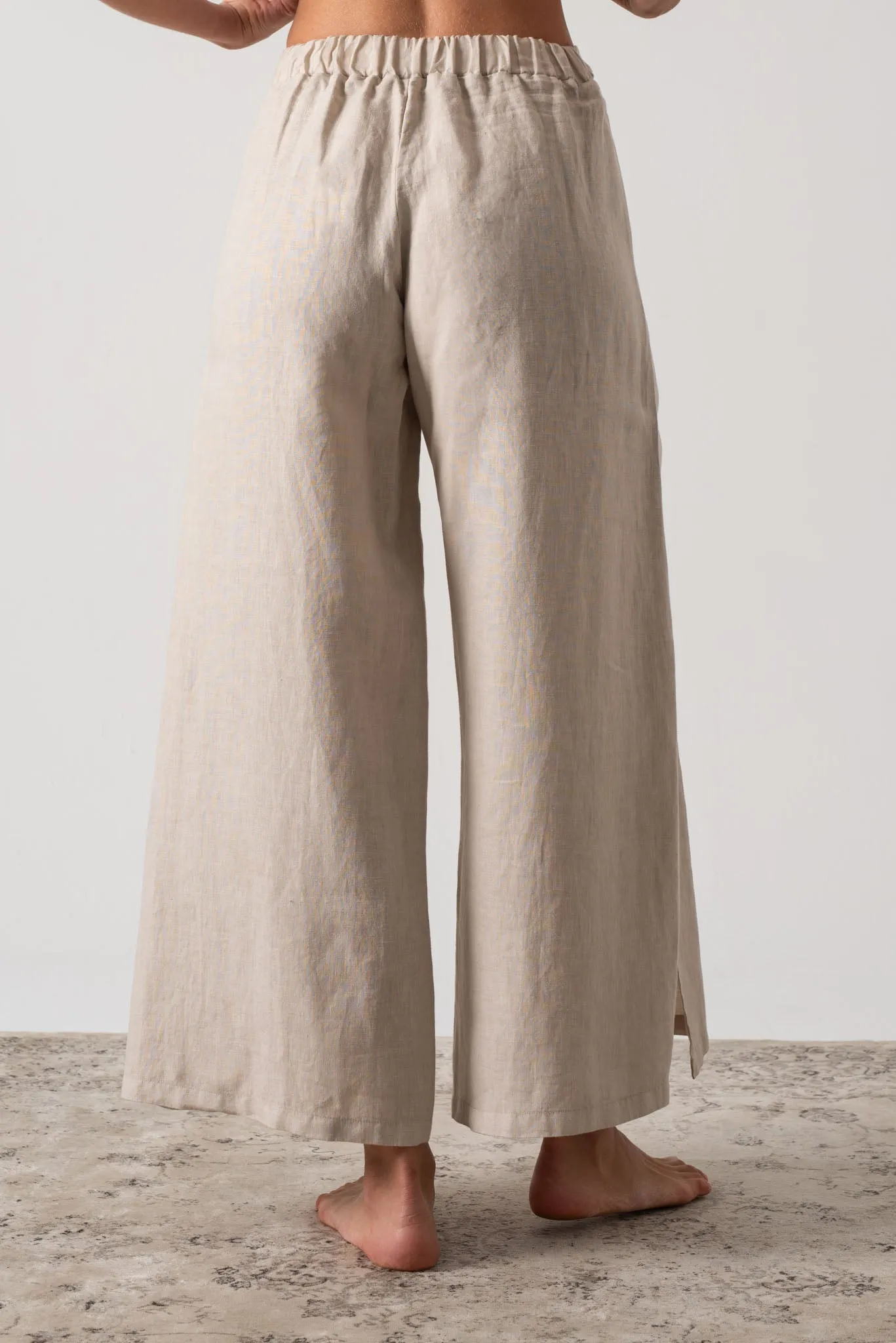 Zakai Linen Wrap Pant Oatmeal